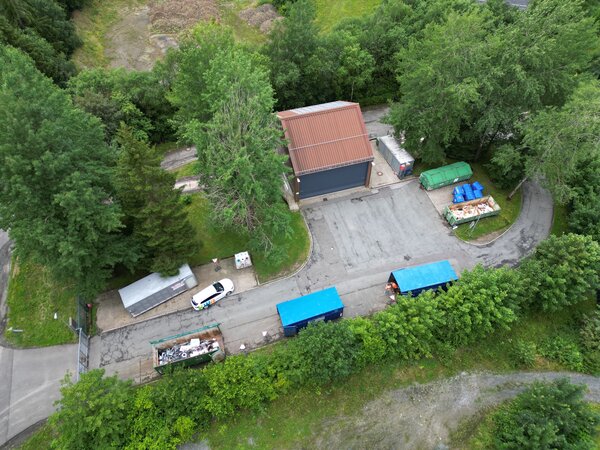 Bild vergr&ouml;&szlig;ern: Drohnenaufnahme M�llumschlagstation Clausthal-Zellerfeld